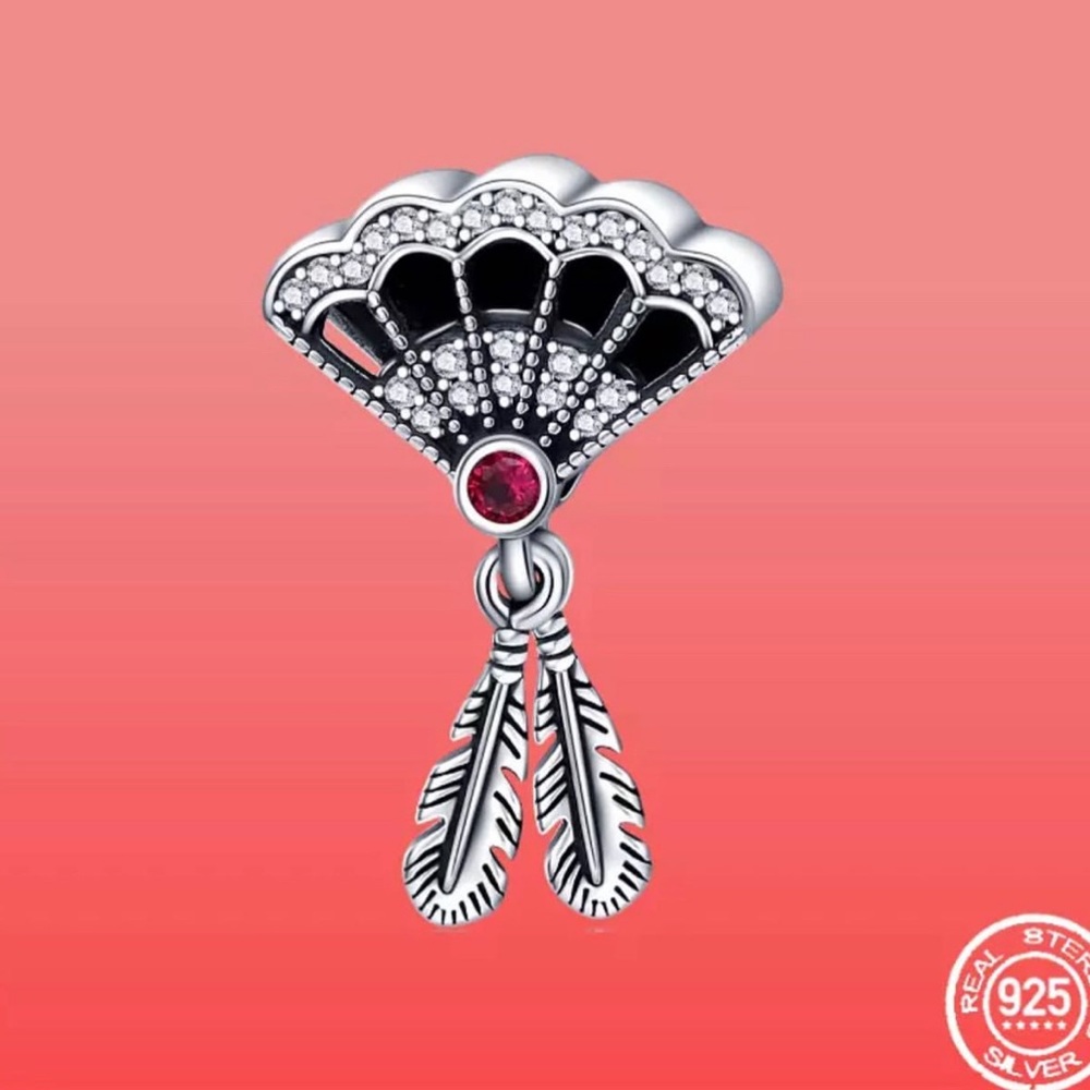 Genuine s925 sterling silver Feather charm beads for original bracelet